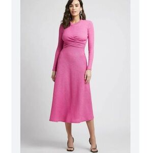 Sheike Madeline Long Sleeve Bright Pink Midi Dress size 6 / US 2